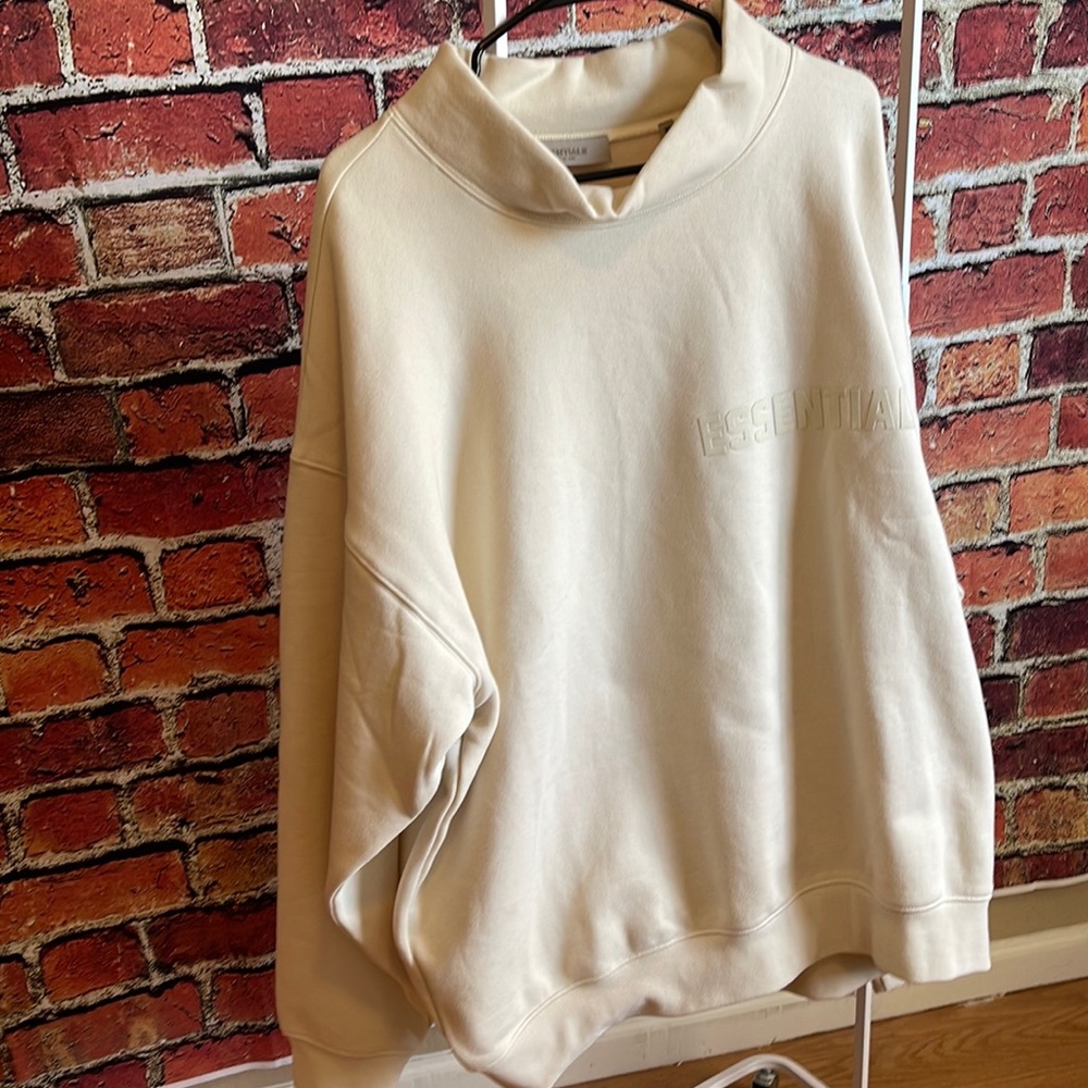Essentials Creme Cowl Neck Pullover Sweater